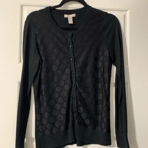 Banana republic black cardigan with circles size S